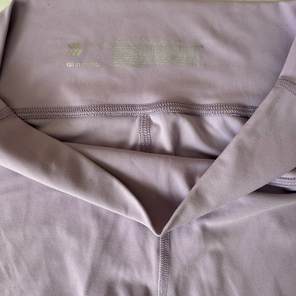 All in motion Lavender Leggings kids size L 10/12 - Picture 4 of 5